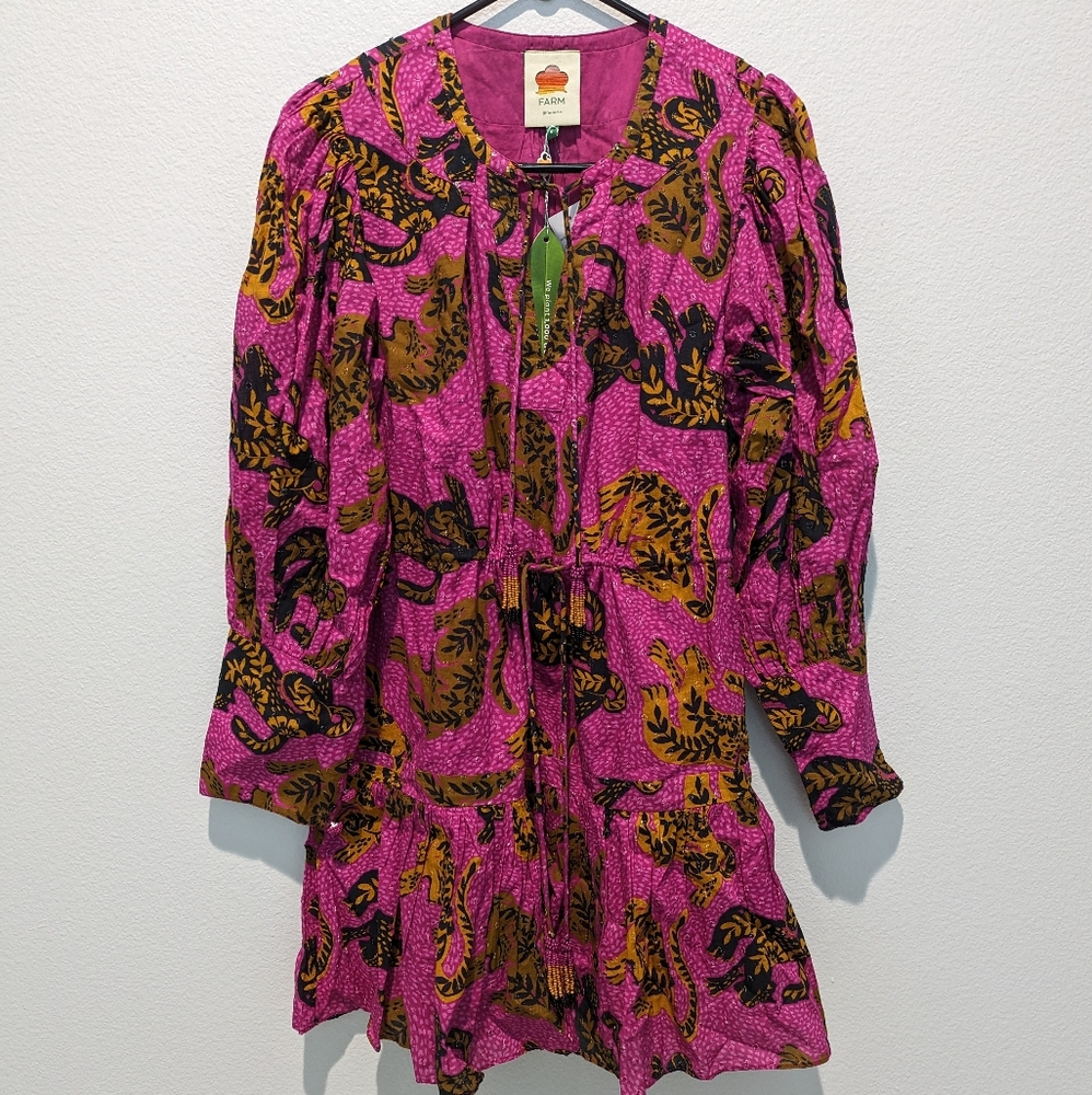 Farm Rio Wild Leopard Mini Dress